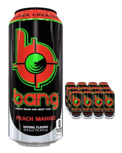Bang Peach Mango Energy Drink Multipack, 12 x 500 ml