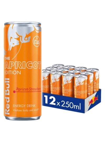 Red Bull The Apricot Edition – Apricot and Strawberry Energy Drink Price Marked Multipack, 12 x 250 ml