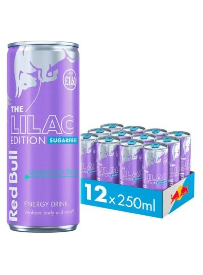 Red Bull The Lilac Edition – Grapefruit and Blossom Sugar Free Energy Drink Multipack, 12 x 250 ml